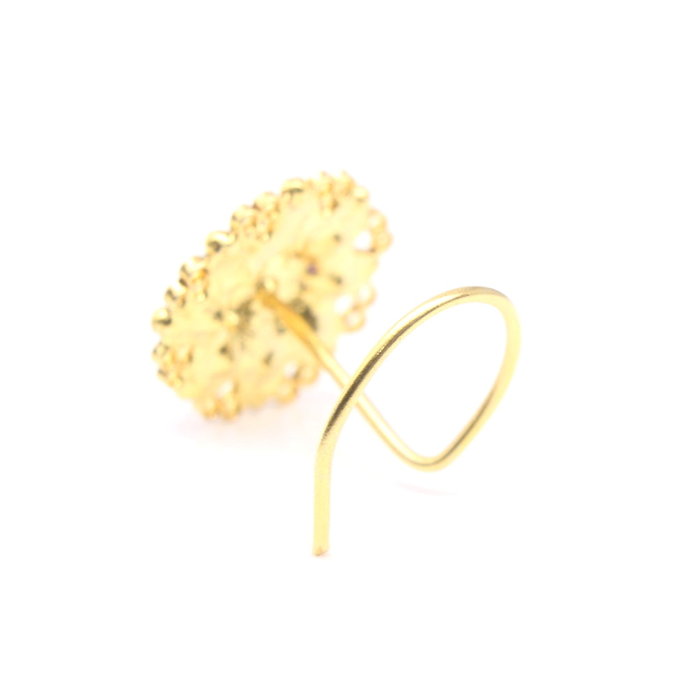 Indian Gold Plated CZ Twisted Nose Stud