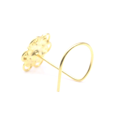 Indian Gold Plated CZ Twisted Nose Stud