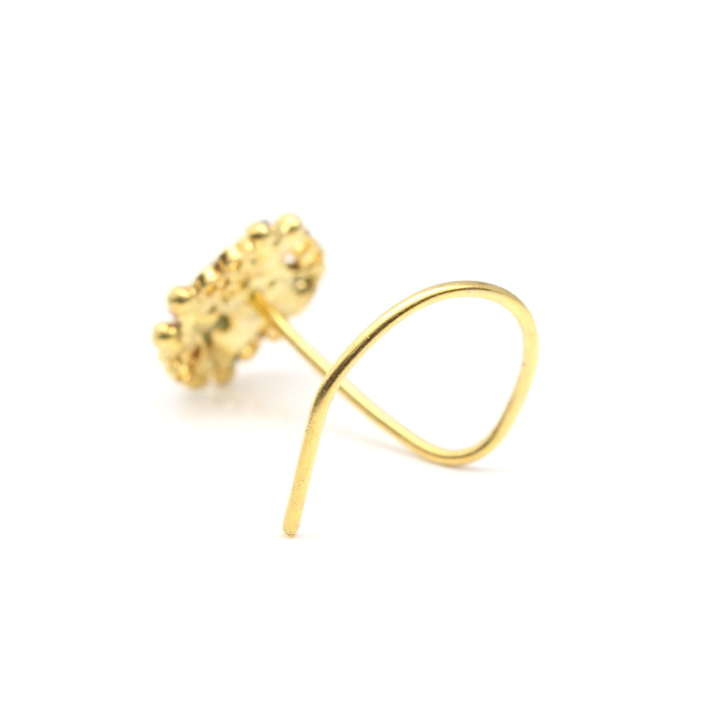 Gold Plated CZ Twisted Nose Stud