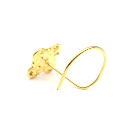 Gold Plated CZ Twisted Nose Stud