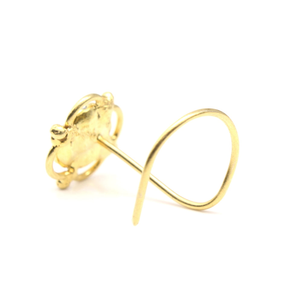 Gold Plated CZ Twisted Nose Stud