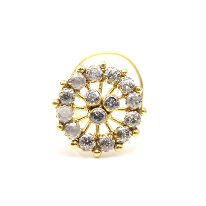 Gold Plated CZ Twisted Nose Stud