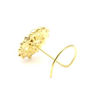 Gold Plated CZ Twisted Nose Stud