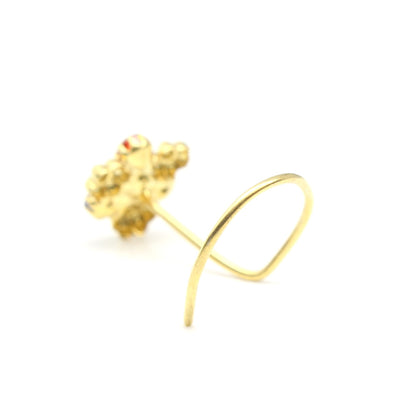 Gold Plated CZ Twisted Nose Stud