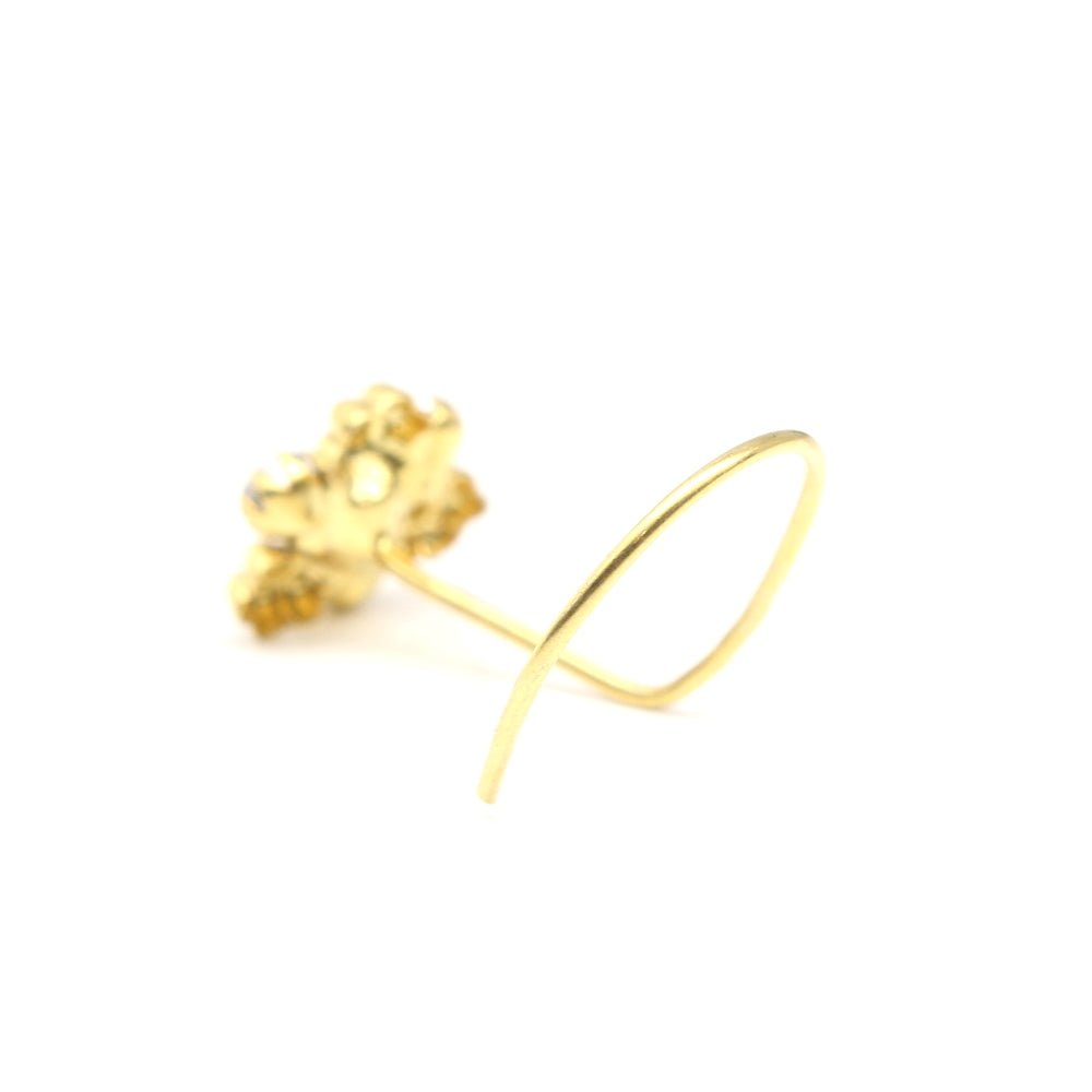 Gold Plated CZ Twisted Nose Stud