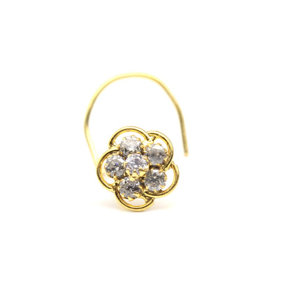 Medusa Gold Plated CZ Twisted Nose Stud