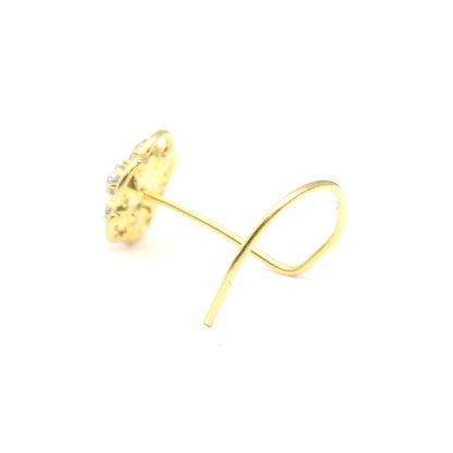 Medusa Gold Plated CZ Twisted Nose Stud