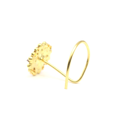 Gold Plated CZ Twisted Nose Stud