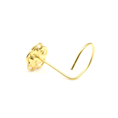 Gold Plated CZ Twisted Nose Stud