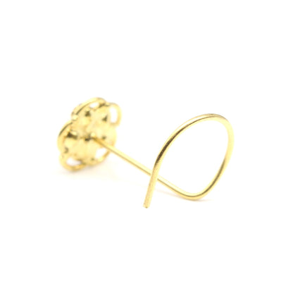 Cute Gold Plated CZ Twisted Nose Stud