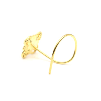 Gold Plated CZ Twisted Nose Stud