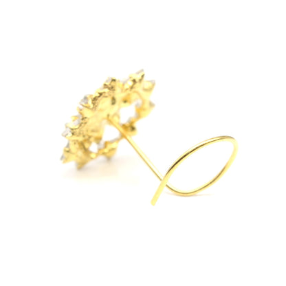 Gold Plated CZ Twisted Nose Stud