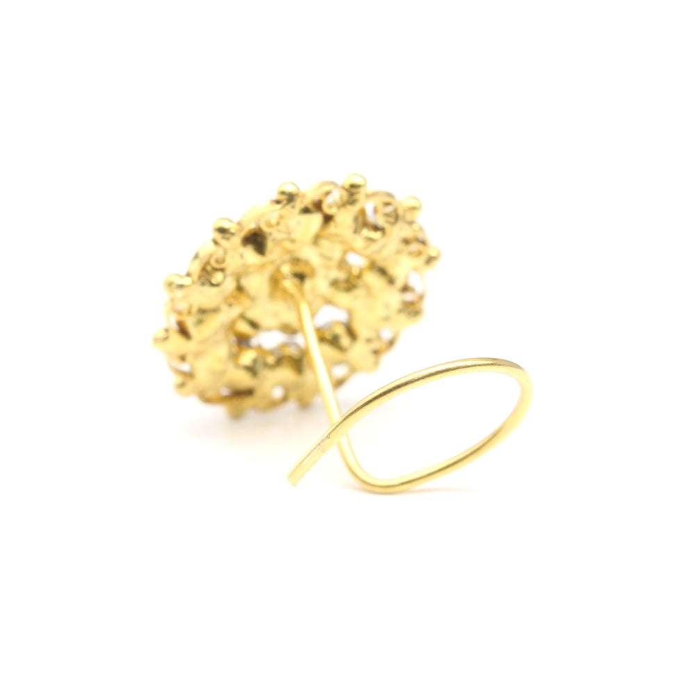 Indian Gold Plated CZ Twisted Nose Stud