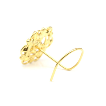 Gold Plated CZ Twisted Nose Stud