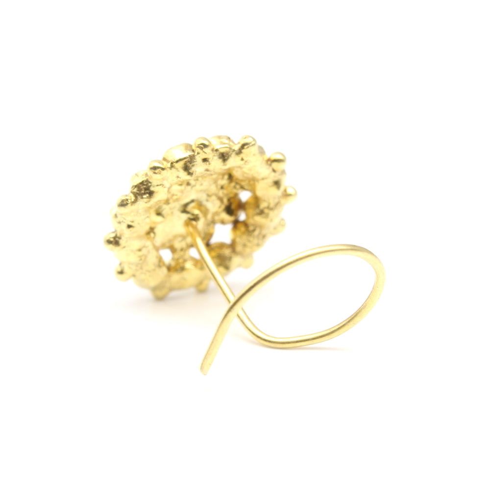 Gold Plated CZ Corkscrew Nose Stud