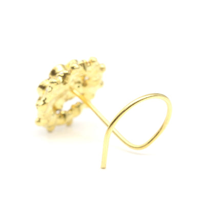 Gold Plated CZ Twisted Nose Stud