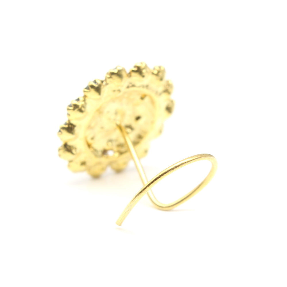 Gold Plated CZ Twisted Nose Stud