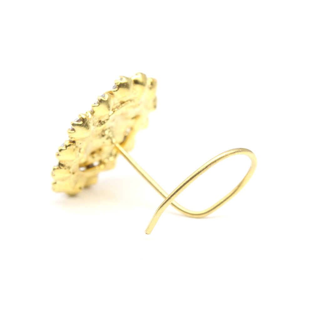 Gold Plated CZ Twisted Nose Stud