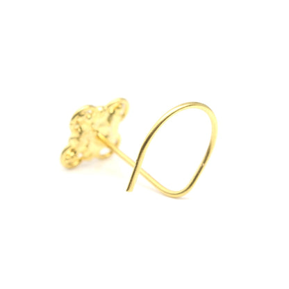 Indian Gold Plated CZ Twisted Nose Stud