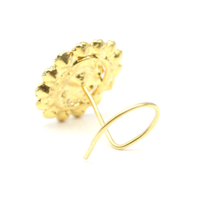 Gold Plated CZ Twisted Nose Stud 24g