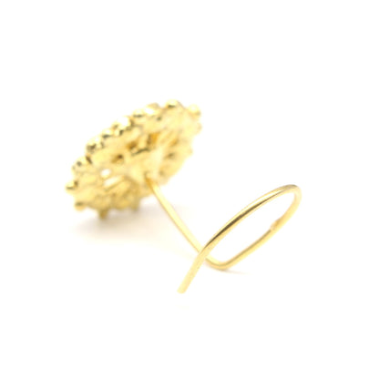 Gold Plated CZ Twisted Nose Stud 24g