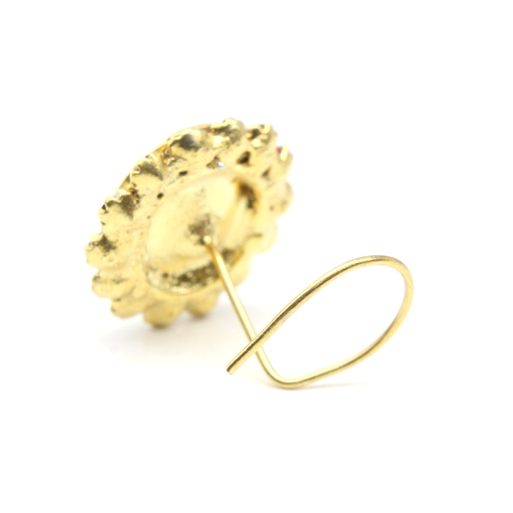 Gold Plated CZ Twisted Nose Stud 24g