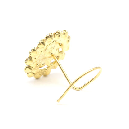 Ethnic Gold Plated CZ Twisted Nose Stud 24g