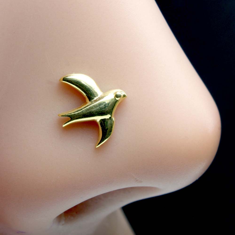 Madi K Kid's Earrings 14k Yellow Gold Bird White Cubic Zirconia Stud | eBay