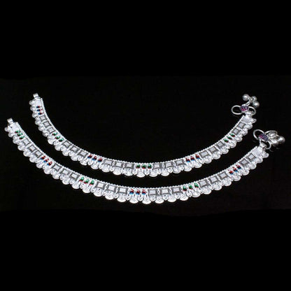 Real Silver Anklets Pair 10.7&quot;