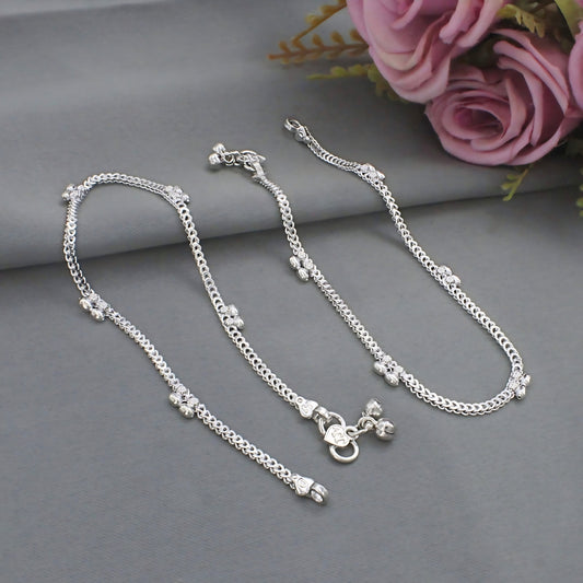 Real Silver Party Wear Anklet for Daily Wear