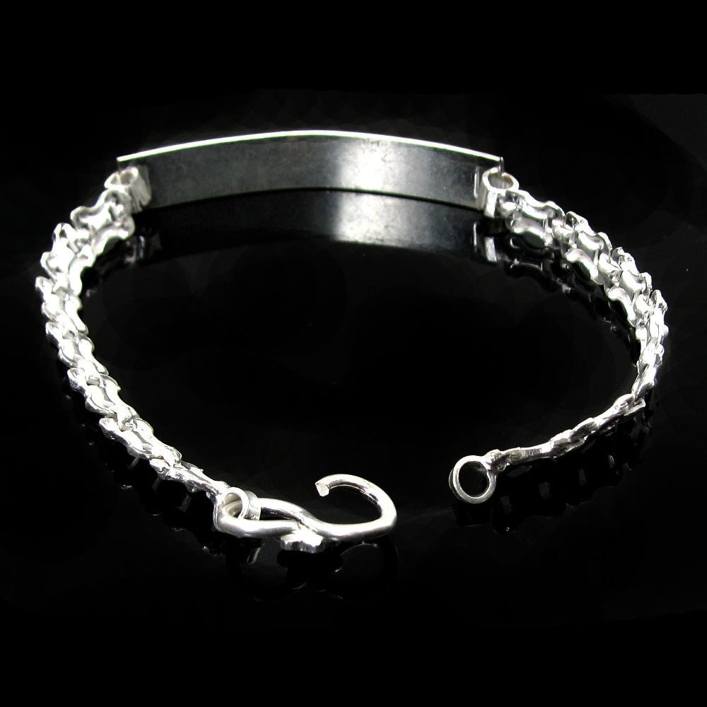 silver chain Figaro chain 7 inch bracelet mens jewelry – Roberto  Martinez.com