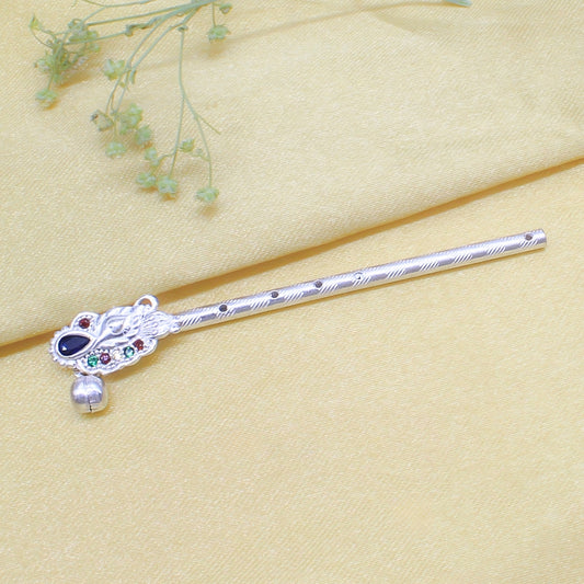 Premium Silver Krishna Flute Bansuri with Smooth Elegant Design