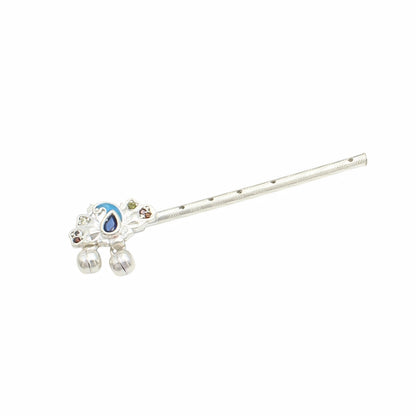 Traditional Real Silver Flute Basuri for Lord Krishna Janmashthami Pooja