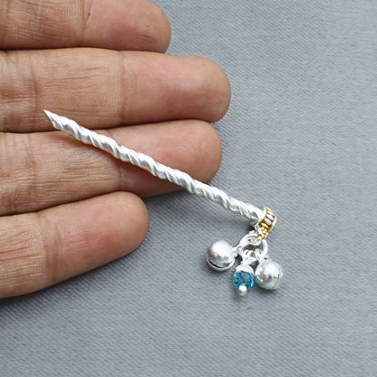 Elegant Real Silver Flute Basuri Ghungroo for Laddu Gopal Krishna