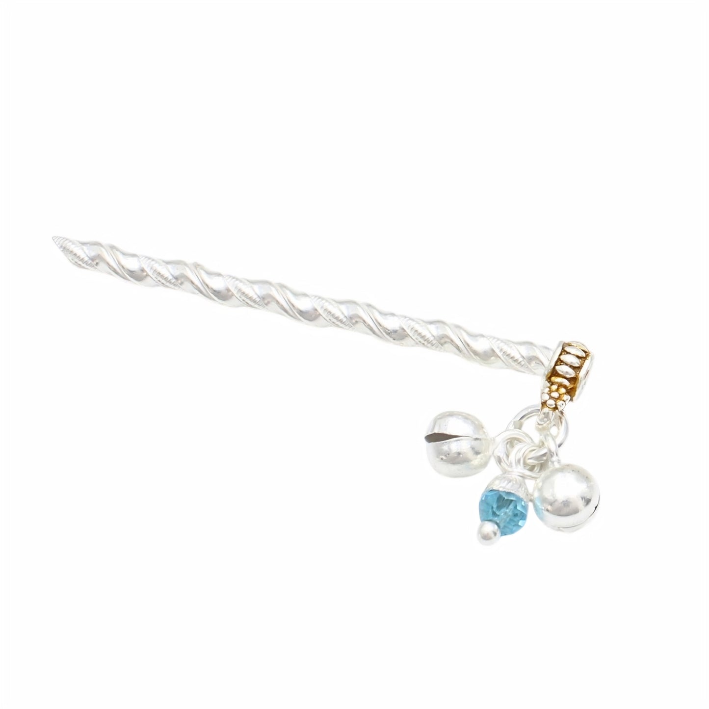 Elegant Real Silver Flute Basuri Ghungroo for Laddu Gopal Krishna