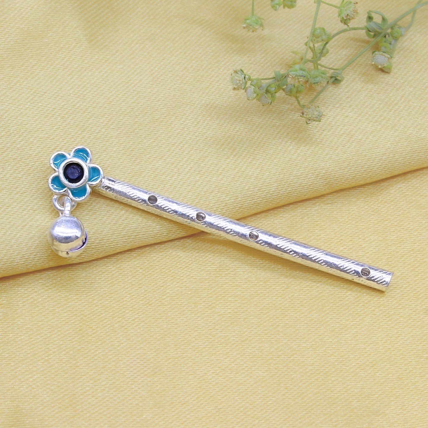 Real Silver Bansuri for Lord Krishna Worship