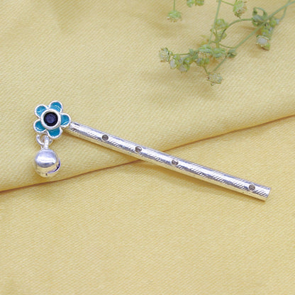Real Silver Bansuri for Lord Krishna Worship