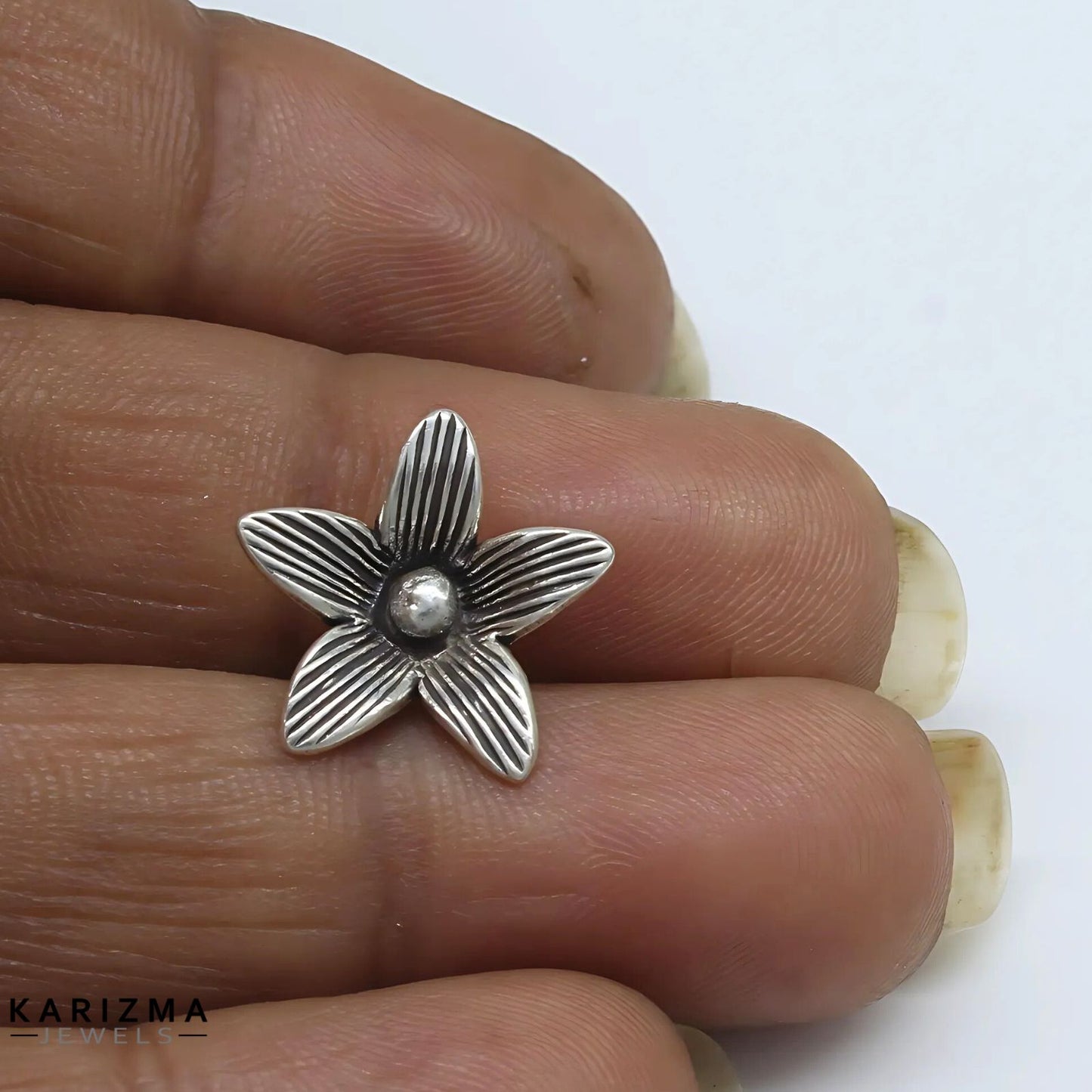 925 Sterling Silver flower charm Oxidized Pendant for Women & Girl's