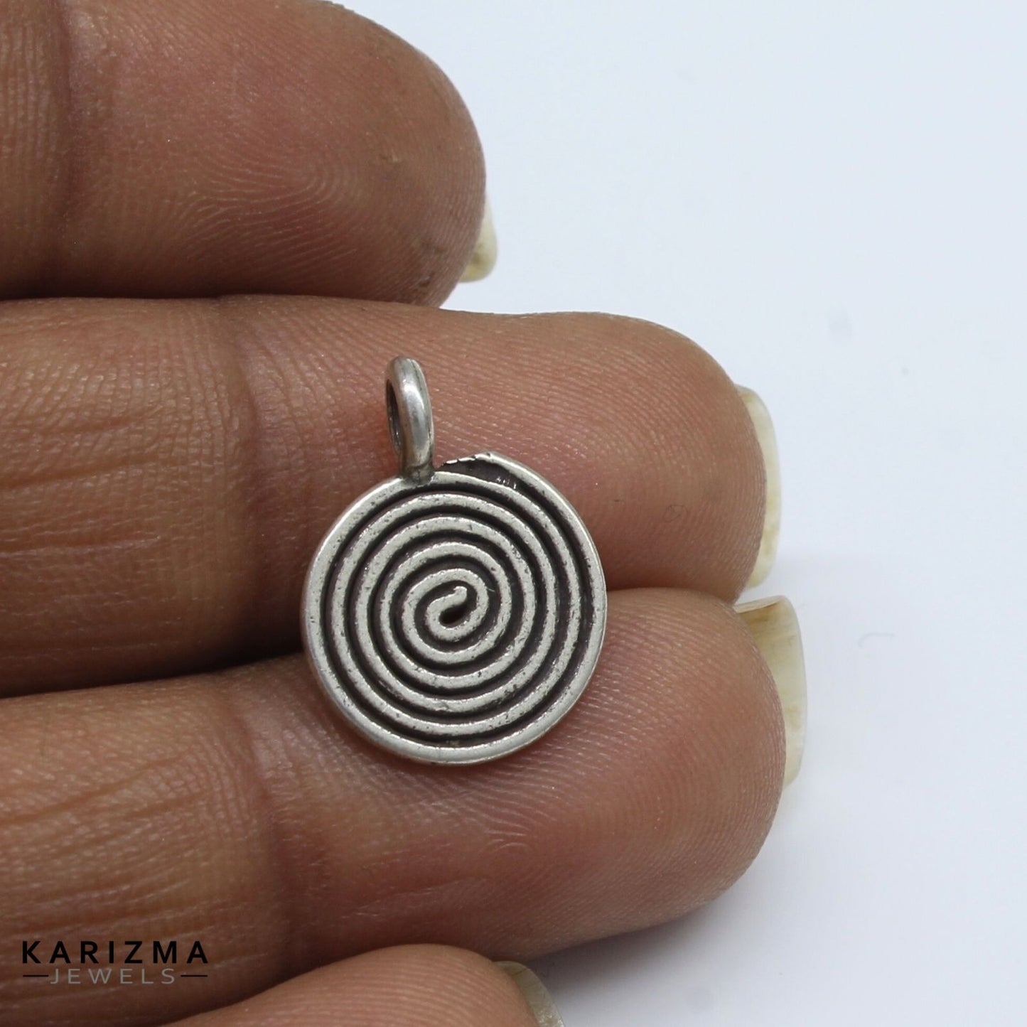 925 Sterling Silver Spirals charm Oxidized Pendant for Women & Girl's