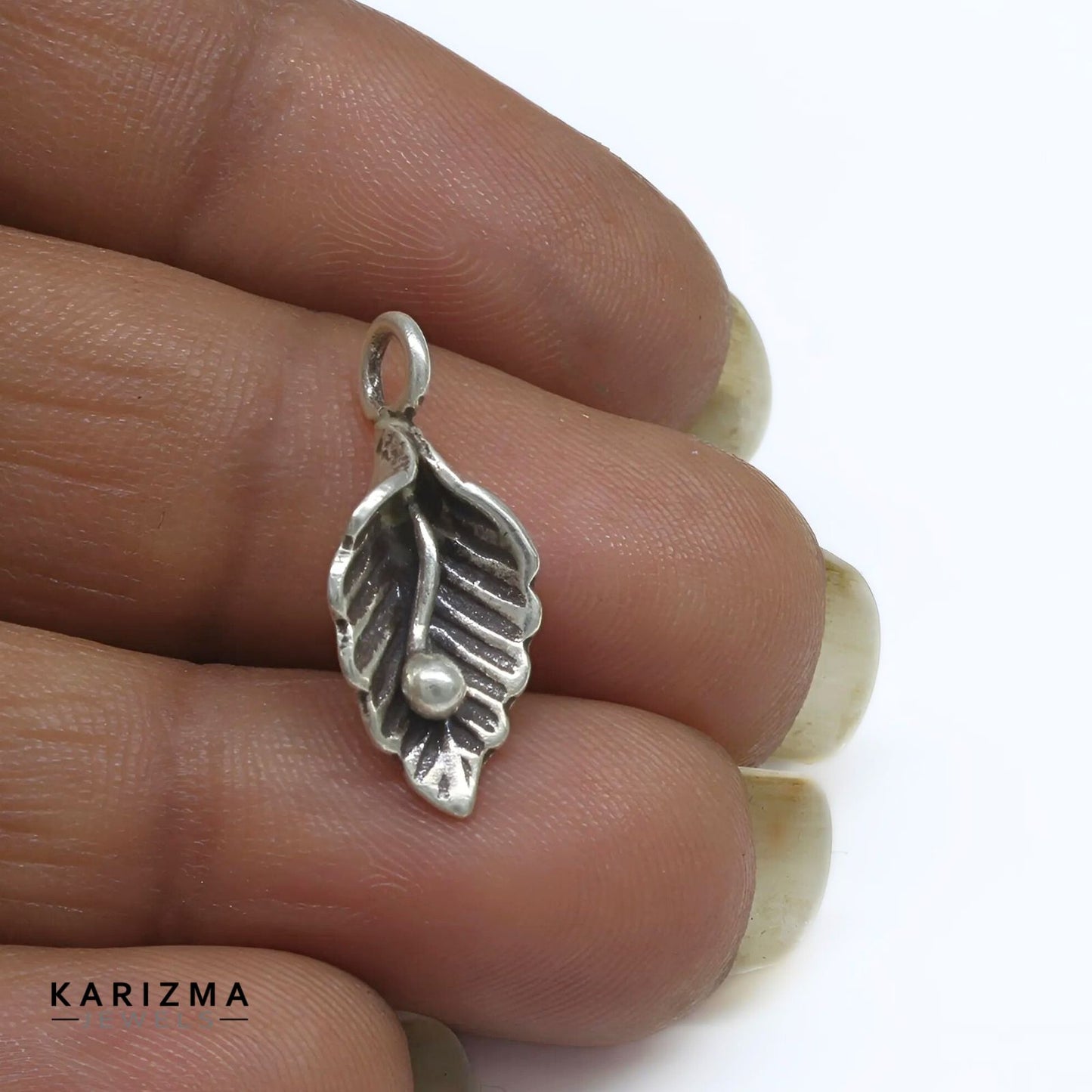 925 Real Silver small Leaf charm Oxidized Pendant for Women & Girl's