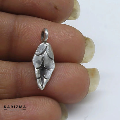 925 Real Silver Oxidized Leaf style Pendant for Women & Girl's