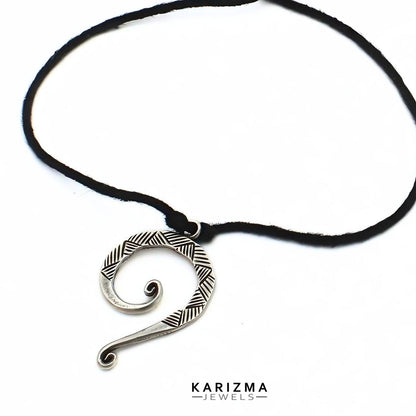 925 Real Silver Oxidized Spiral Unisex Pendant