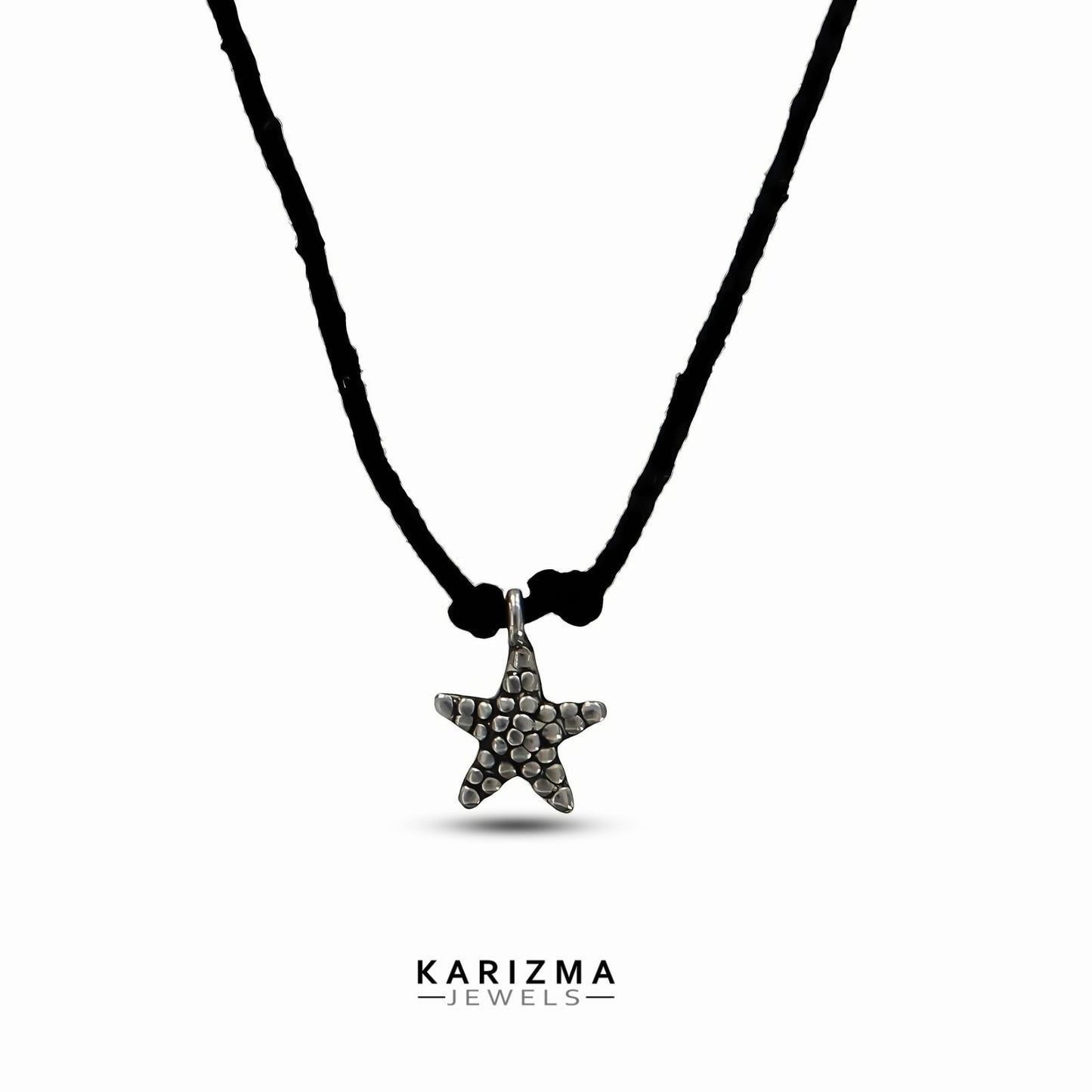 925 Real Silver Oxidized Starfish Unisex Pendant