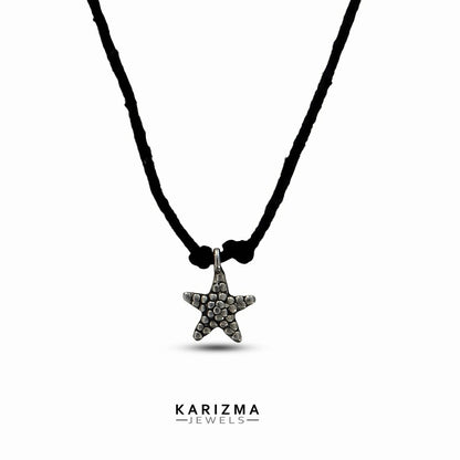 925 Real Silver Oxidized Starfish Unisex Pendant