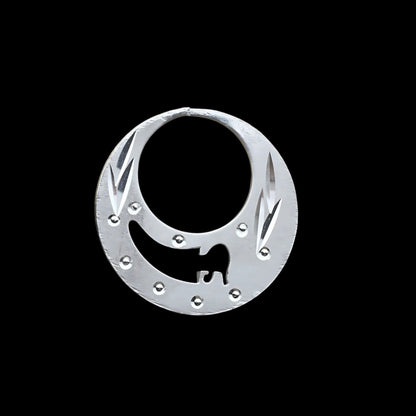 Unique trendy Real Sterling Silver Round Moon Shaped Nattiyan (Nanti) earring for Men
