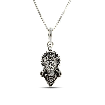 925 Real Sterling Silver Lord Hanuman Divine Pendant