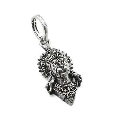 925 Real Sterling Silver Lord Hanuman Divine Pendant