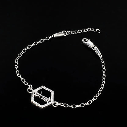 Real Silver Bracelet cable chain style Bhai Rakhi 8"