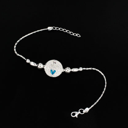 925 Real Silver Bracelet Lord Ganesha Rakhi  7.8"