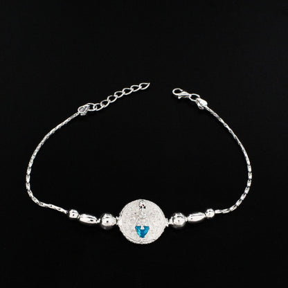 925 Real Silver Bracelet Lord Ganesha Rakhi  7.8"